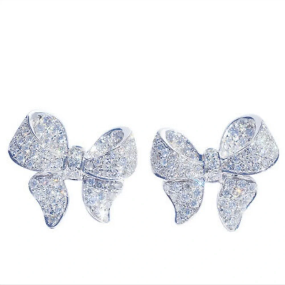 New pretty 925 silver diamond earrings - Picture 5 of 5